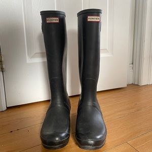 Hunter Original Tall Black Rain Boots Size 10